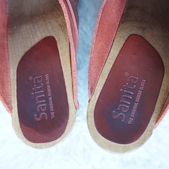 Sanita Danish Leather Clogs Wood Sole - Picture 2 of 12